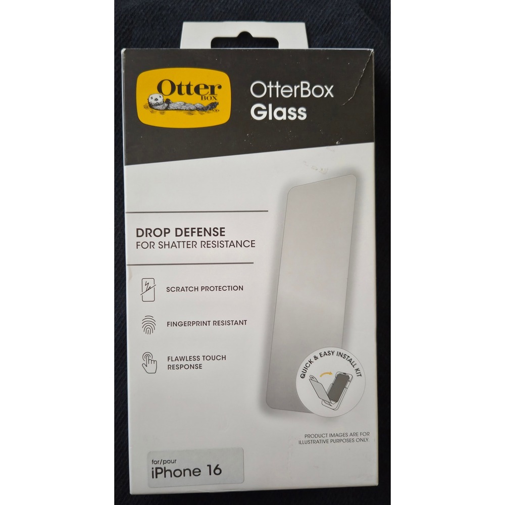 OtterBox Glass Screen Protector‎ for iPhone 16 Shatter Resistant Tempered Glass